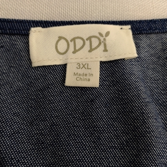 ODDY Women's Blue Puff Sleeve Denim Romper V-Neck Plus Size 3XL NWOT - Picture 10 of 11